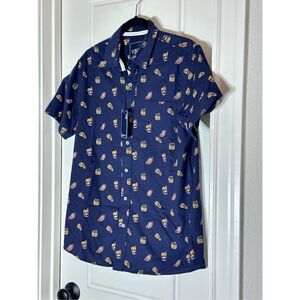 VSTR men’s cotton NWT burger and fries button down short sleeve shirt size S